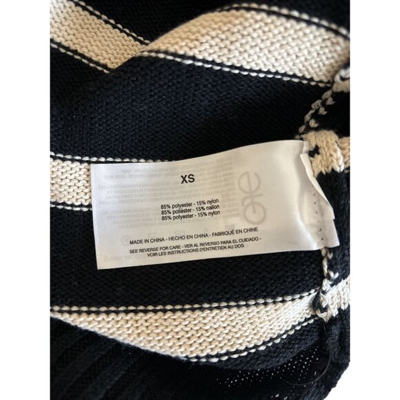 Jessica Simpson Black & Off White Striped Knit Sweater Dress XS Knee Length NWT - Picture 3 of 7